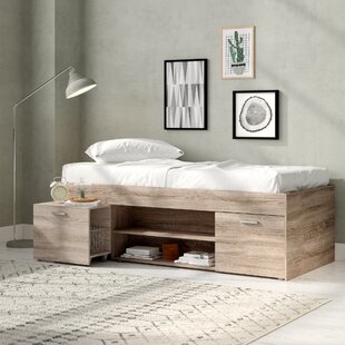 Single bed with side shop drawers